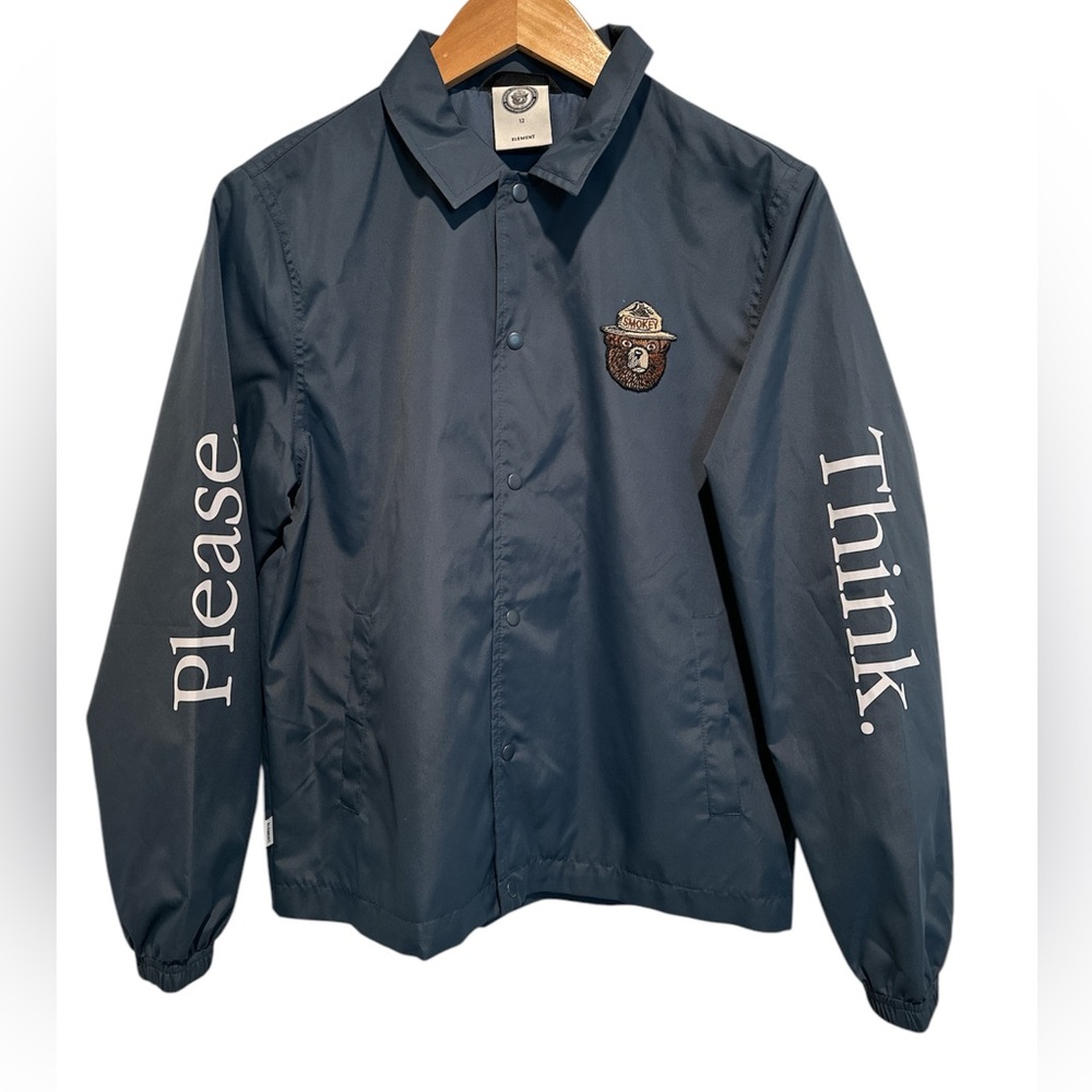 ELEMENT BRAND NEW SMOKEY THE BEAR WIND BREAKER - NAVY, YOUTH SIZE 12